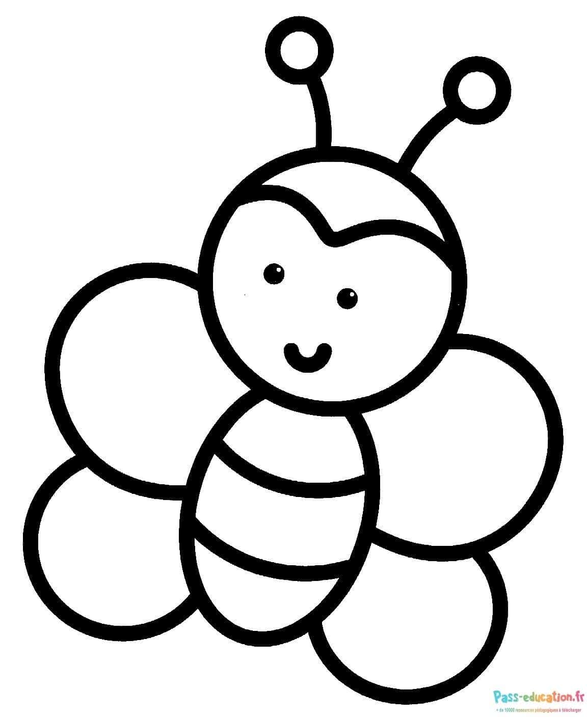 Dessin abeille souriante