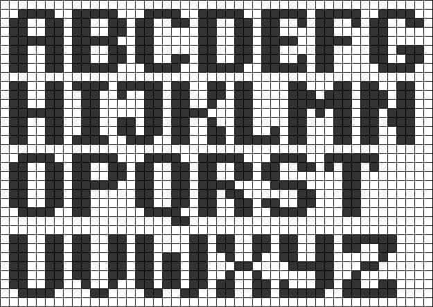 Alphabet pixelisé