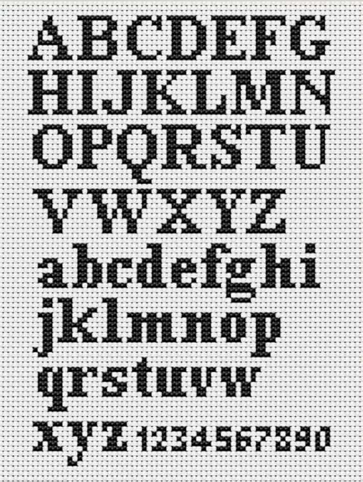 Alphabet pixelisé