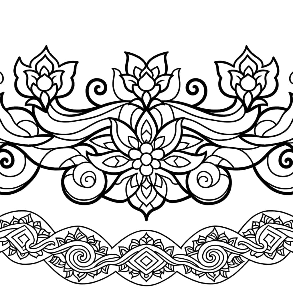 Motifs floraux arabesques