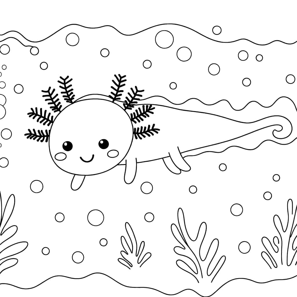 Axolotl dans l'eau