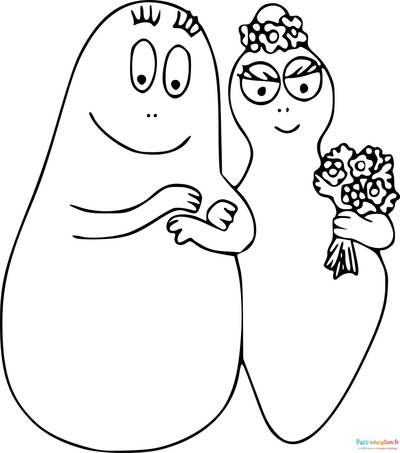 Barbapapa avec fleurs