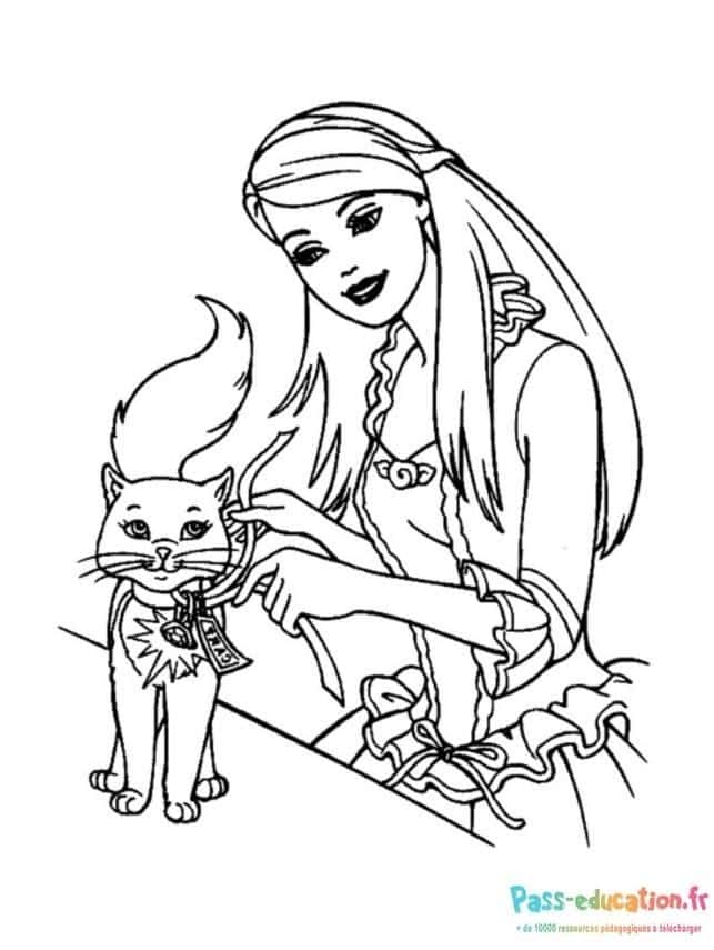 Barbie et chat