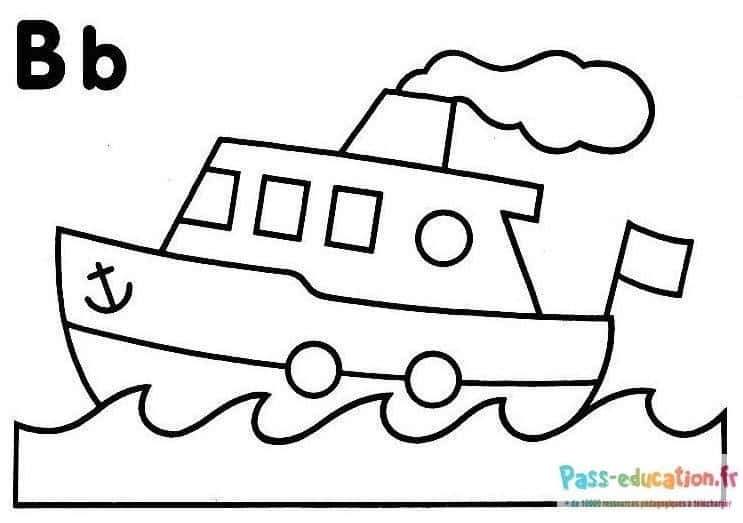 Bateau à vapeur dessin gratuit à imprimer