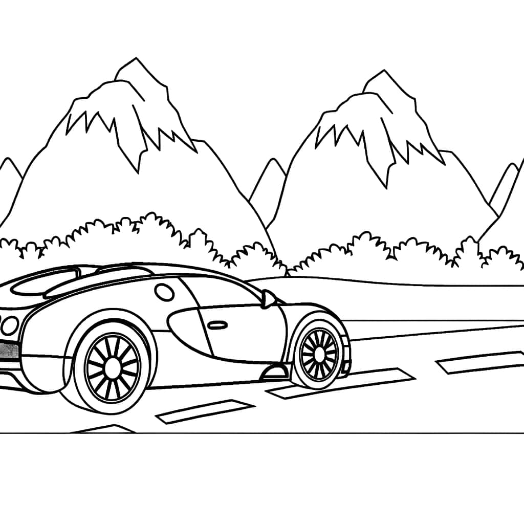 Bugatti sportive montagnes