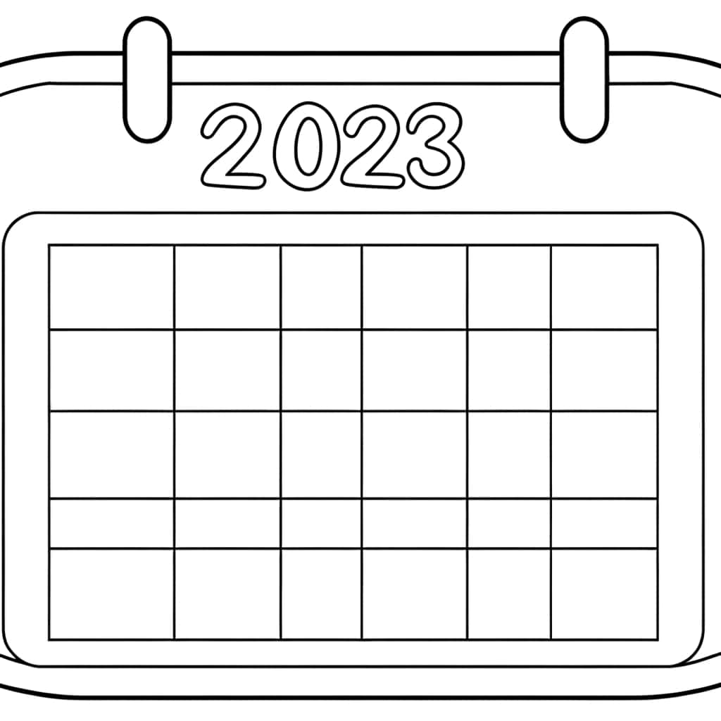 Calendrier vierge 2023