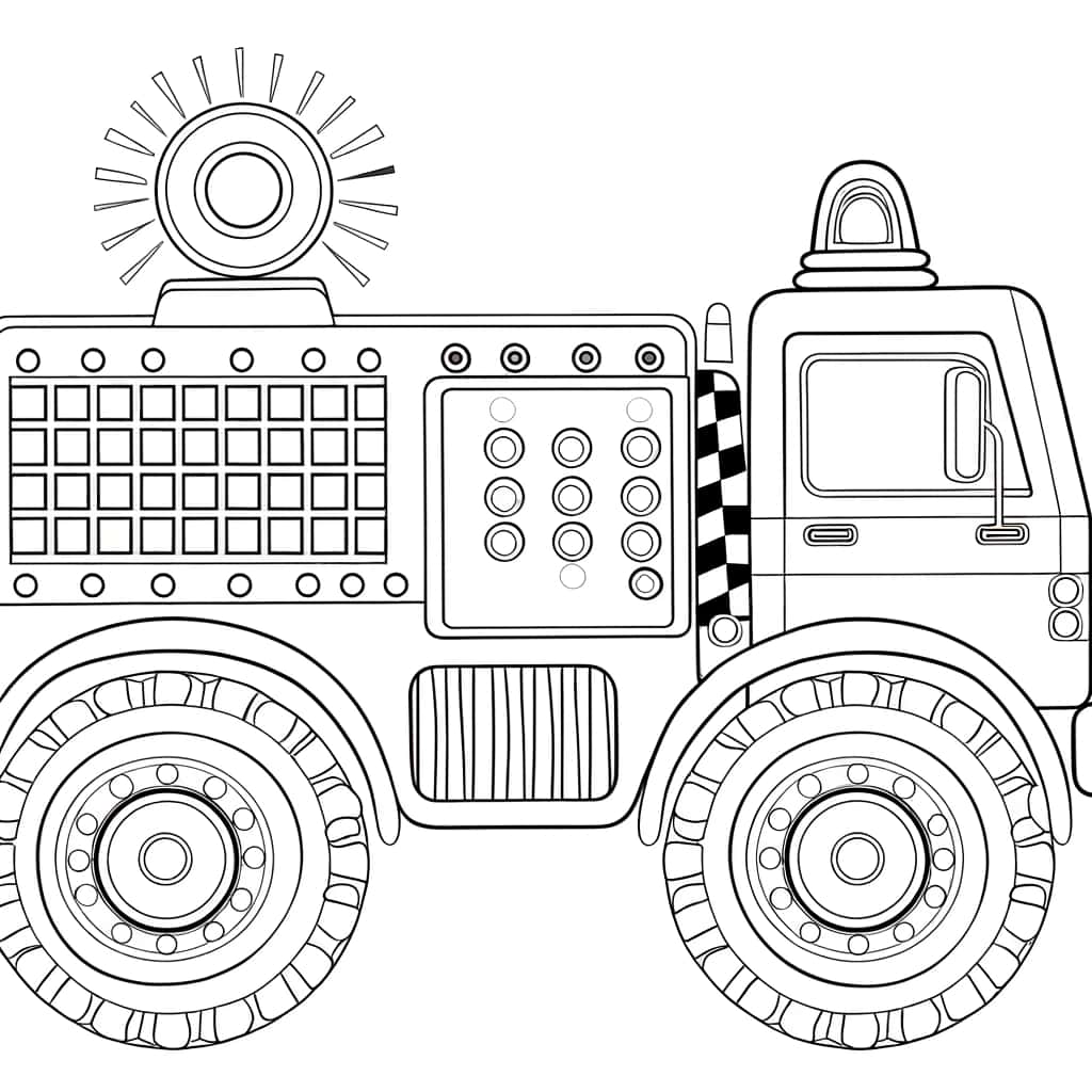 Camion de police détaillé gratuit à imprimer