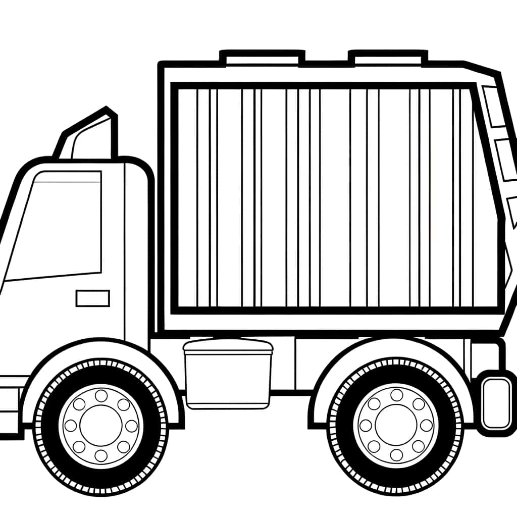 Camion poubelle dessin détaillé gratuit à imprimer