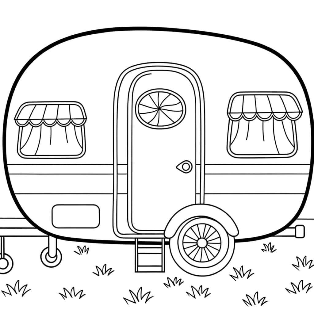 Caravane dessin gratuit à imprimer