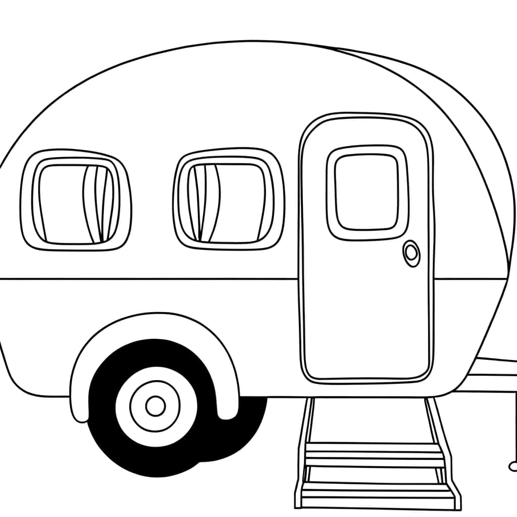 Caravane simple dessin gratuit à imprimer