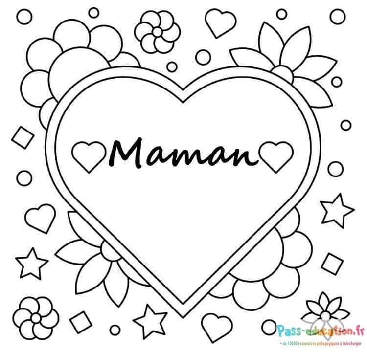 Cœur et fleurs pour maman