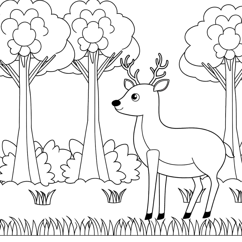 Cerf en forêt