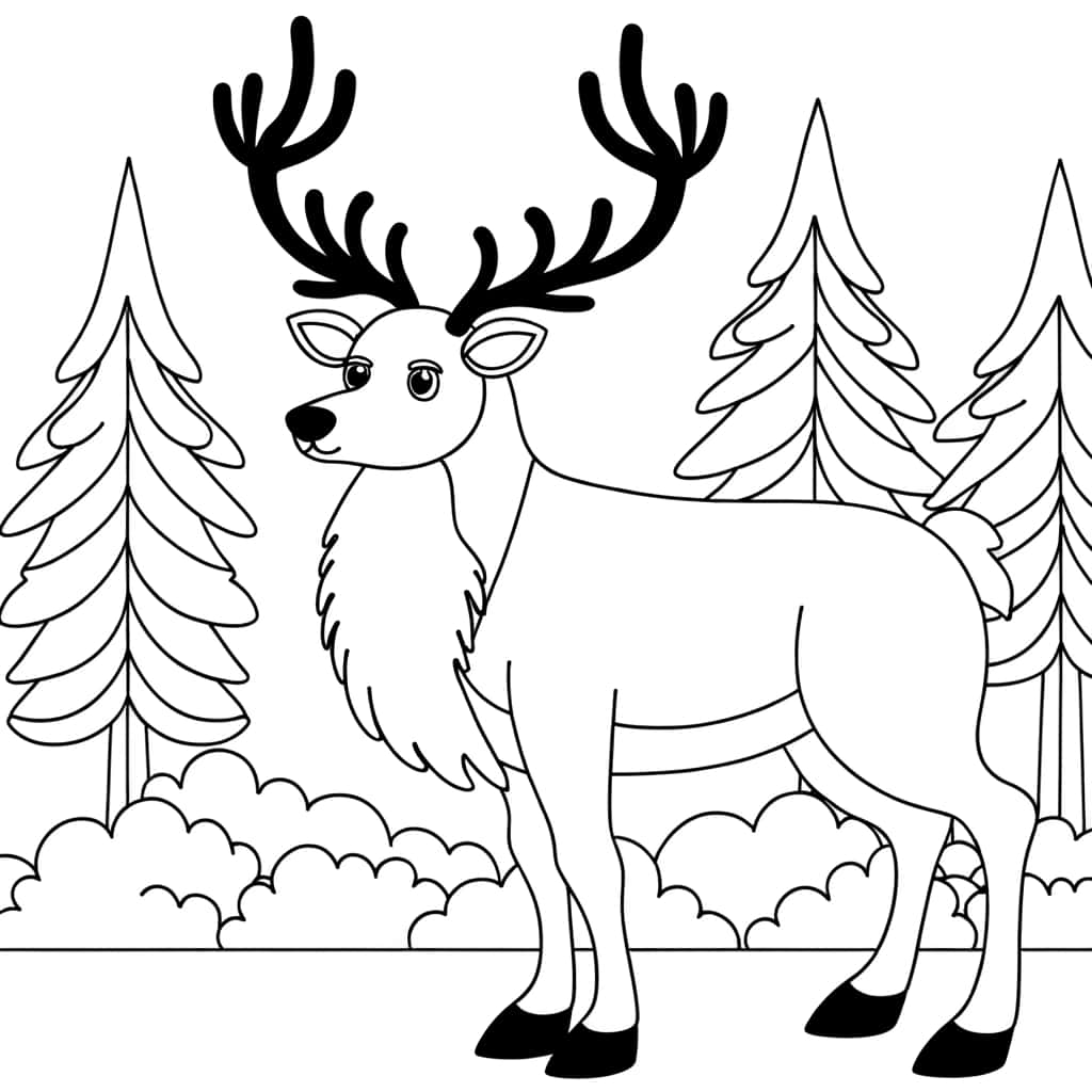 Cerf en forêt