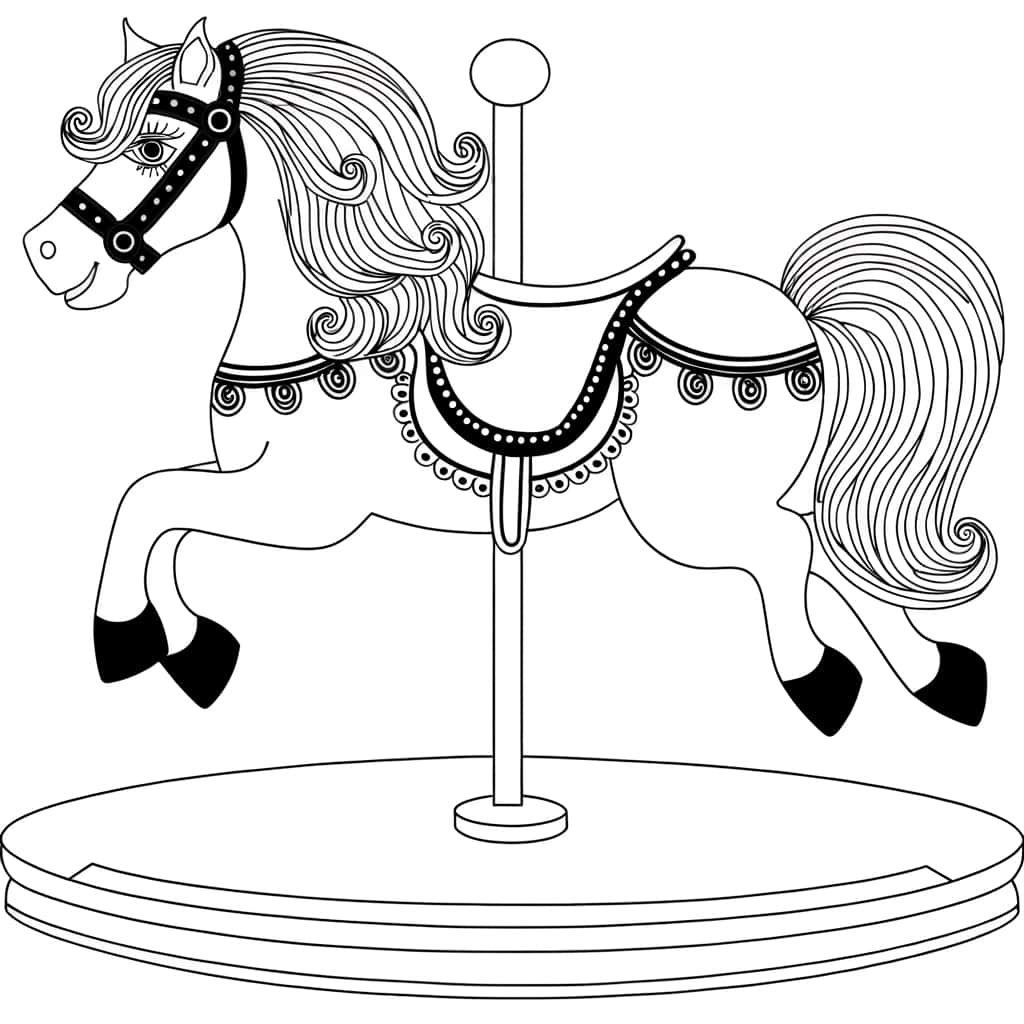 Cheval de carrousel gratuit à imprimer