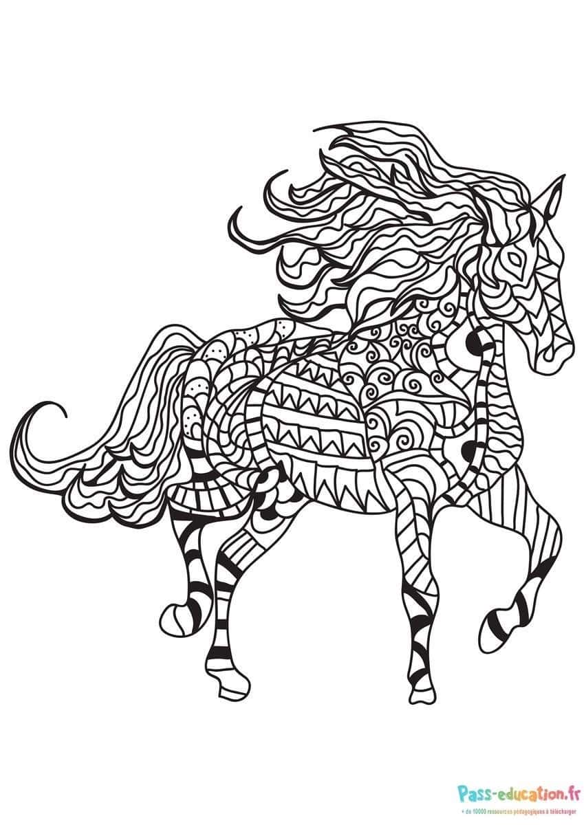 Cheval zentangle