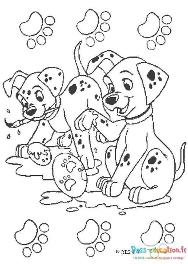 Chiots Dalmatiens joyeux gratuit à imprimer