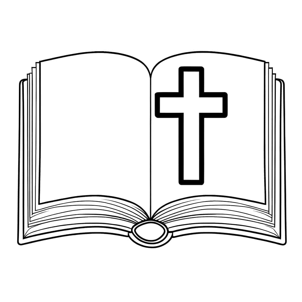 Bible ouverte croix