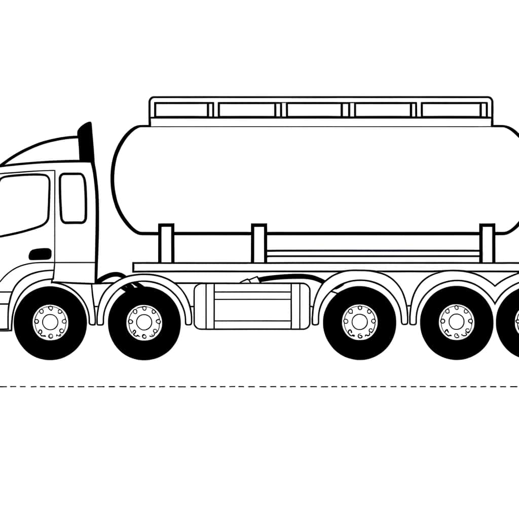 Coloriage détaillé Camion Citerne gratuit à imprimer