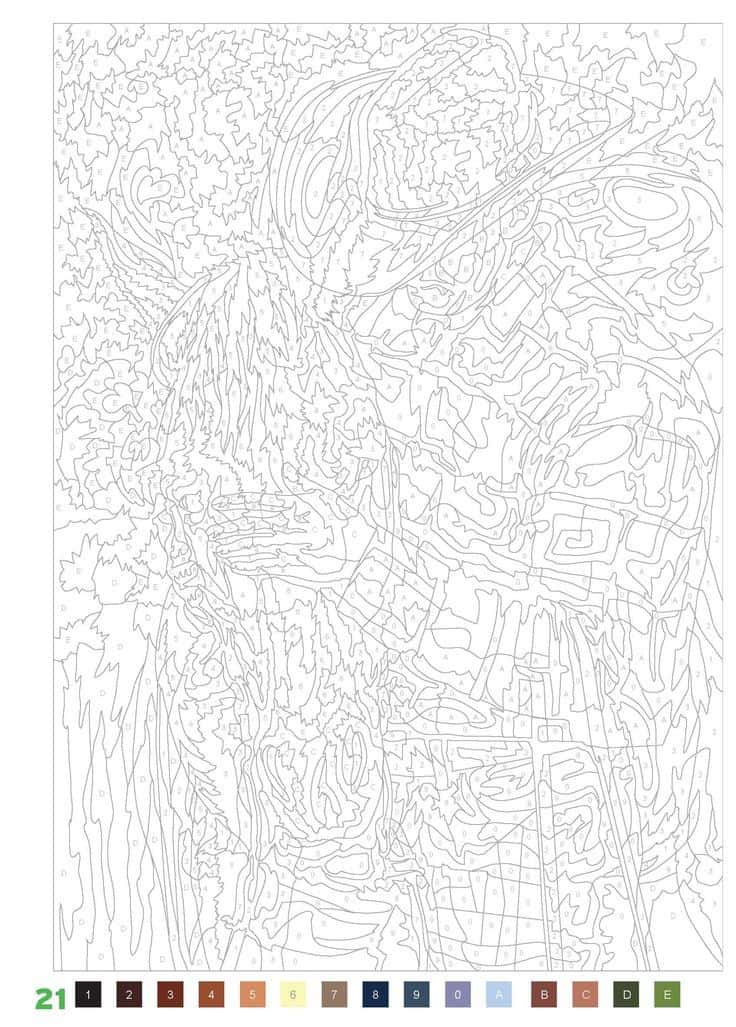 Coloriage détaillé forêt enchantée gratuit à imprimer