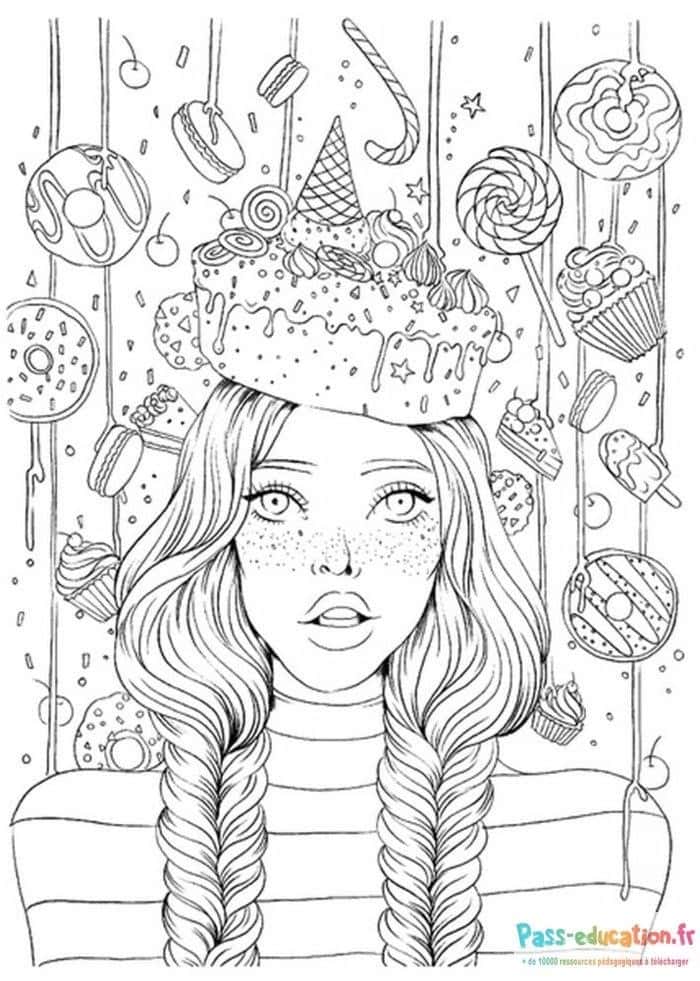 Coloriage fête gourmande gratuit à imprimer