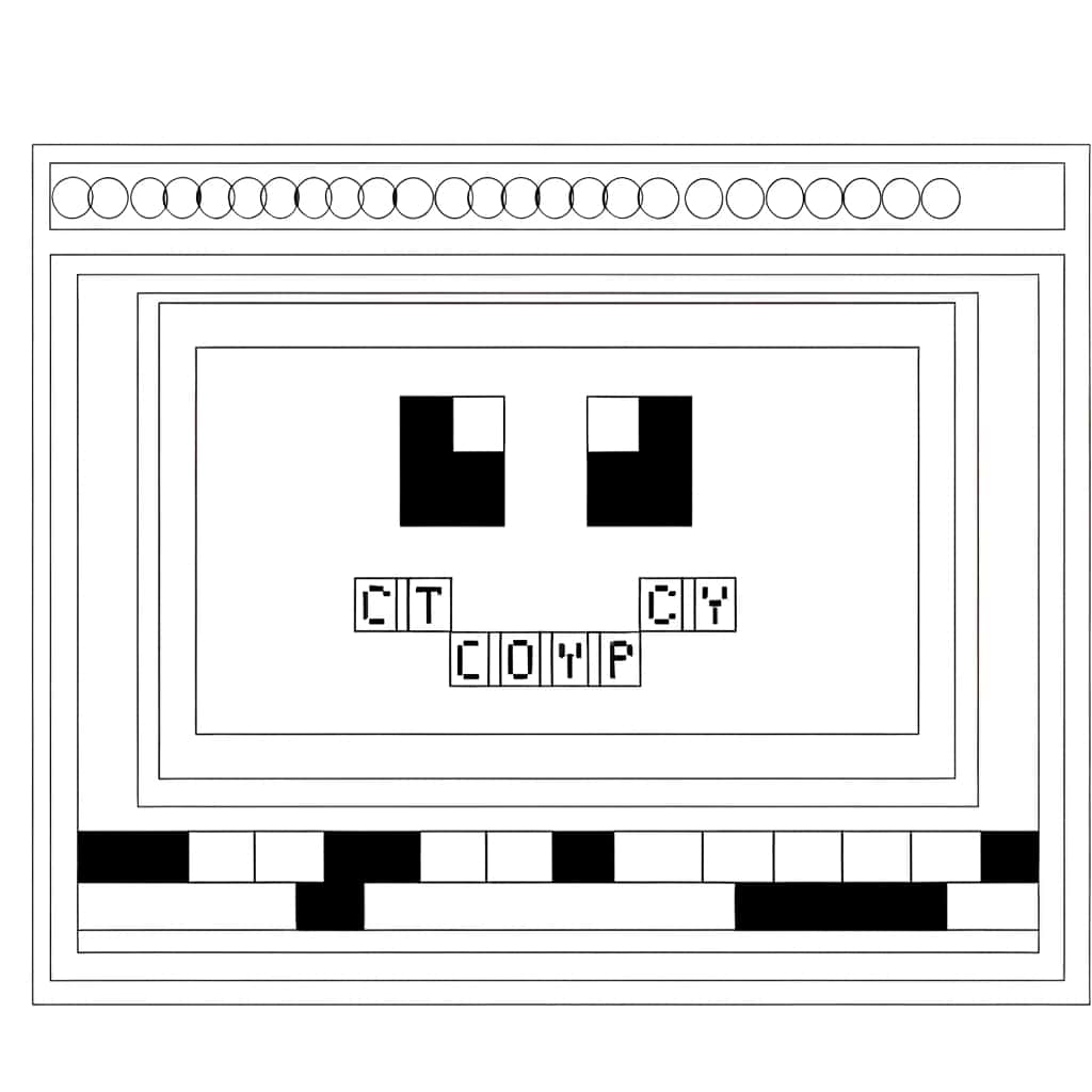 Coloriage gratuit Ascii robot à imprimer