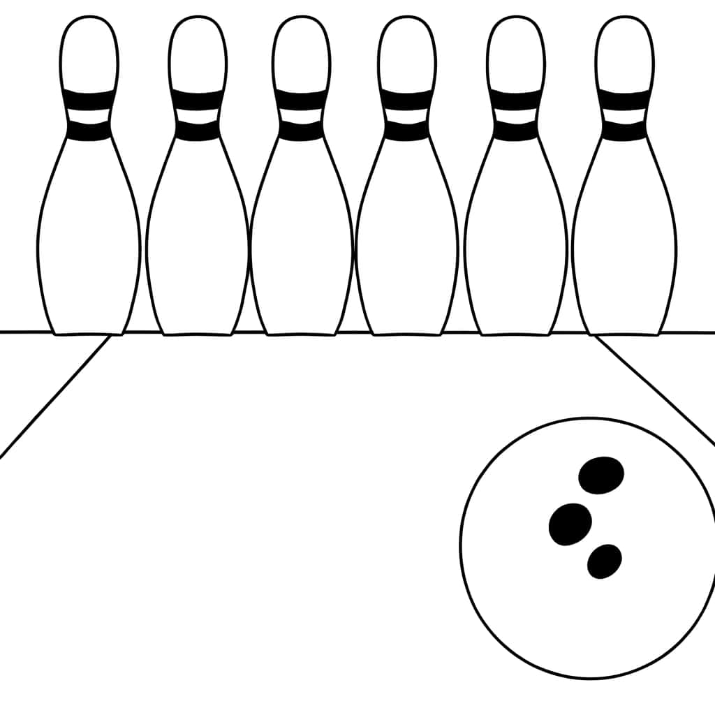 Coloriage gratuit quilles de bowling à imprimer