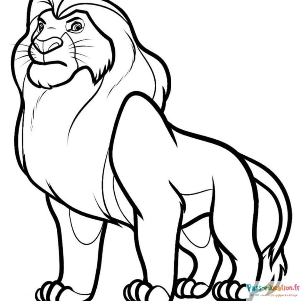 Coloriage lion majestueux gratuit à imprimer