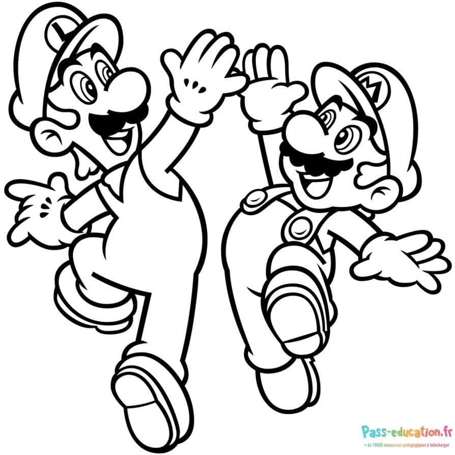 Mario et Luigi saluent