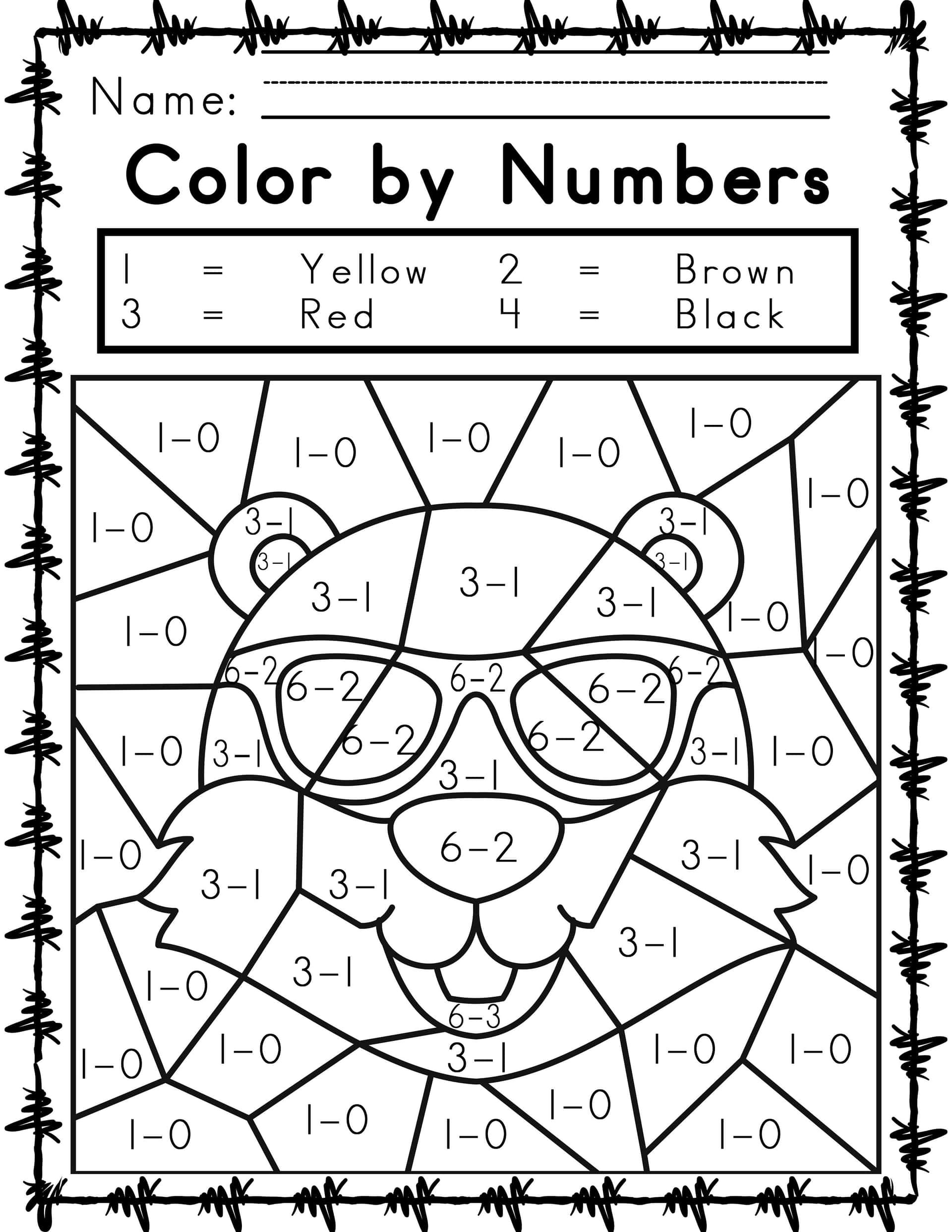 Coloriage mathématique animaux gratuit à imprimer