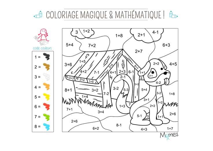 Coloriage mathématique interactif gratuit à imprimer