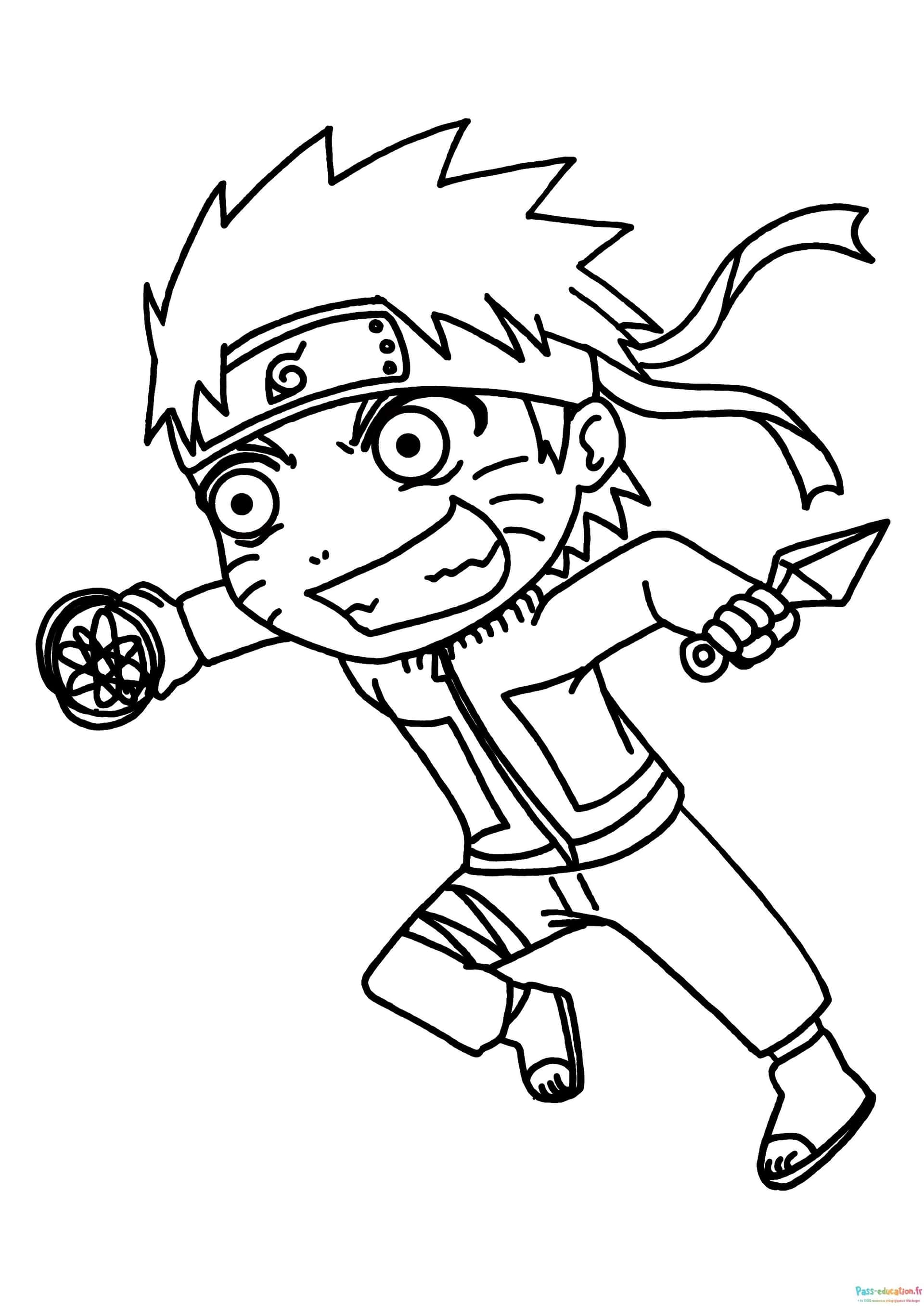 Coloriage ninja dynamique gratuit à imprimer