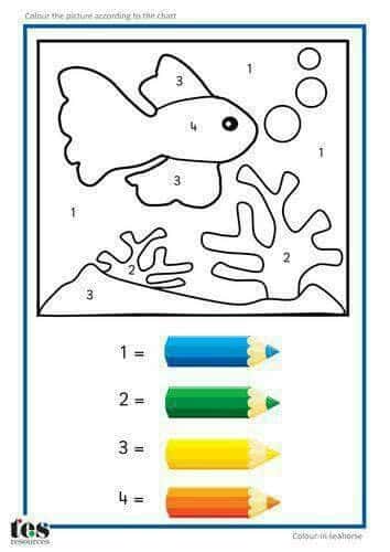 Coloriage numéroté sous-marin gratuit à imprimer