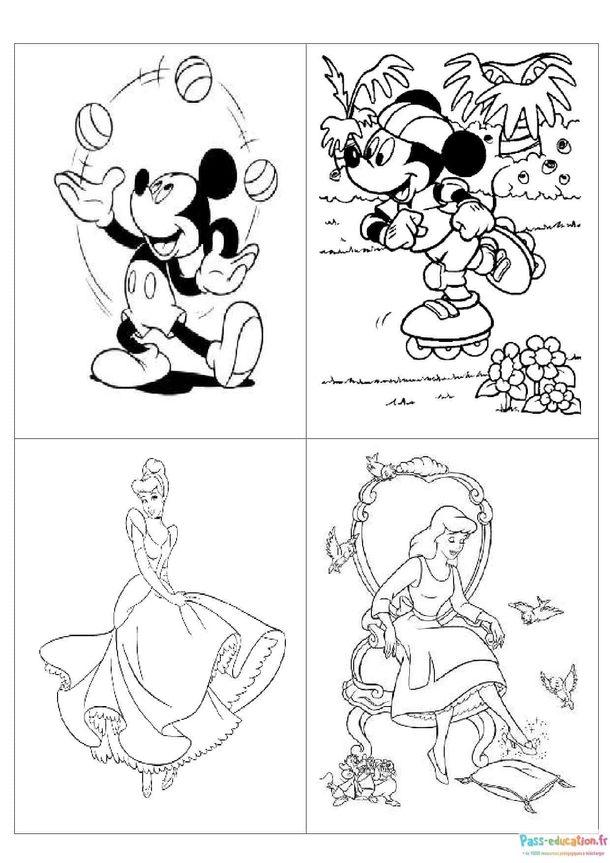 Coloriage personnages Disney gratuit à imprimer