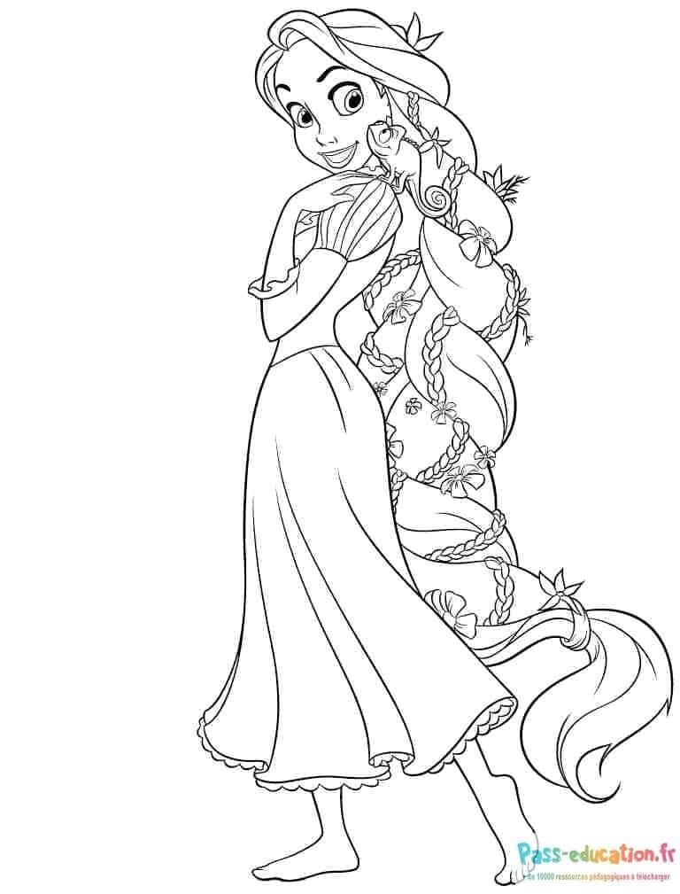 Coloriage princesse élégante gratuit à imprimer