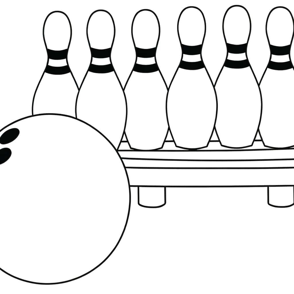 Coloriage quilles de bowling gratuit à imprimer