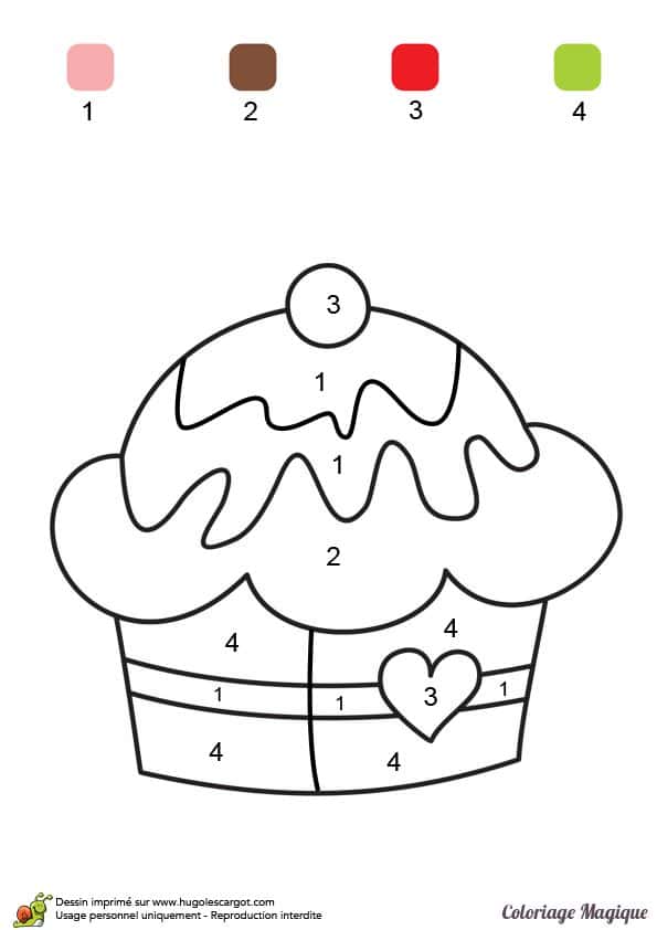 Cupcake numéroté gratuit à imprimer