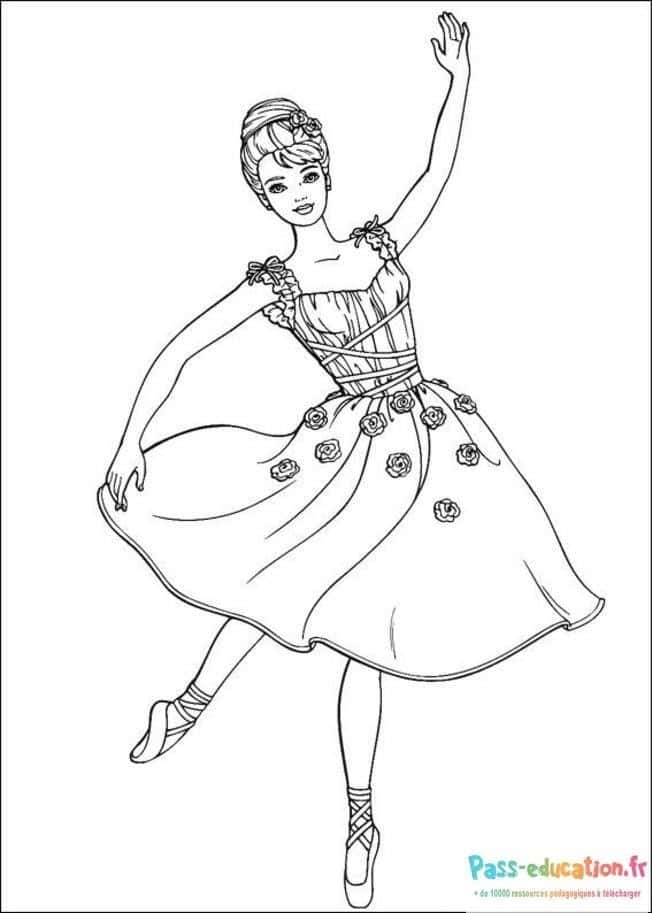 Danseuse élégante coloriage gratuit à imprimer