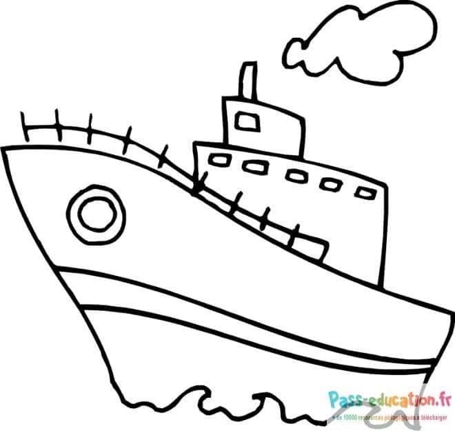 Dessin bateau à vapeur gratuit à imprimer