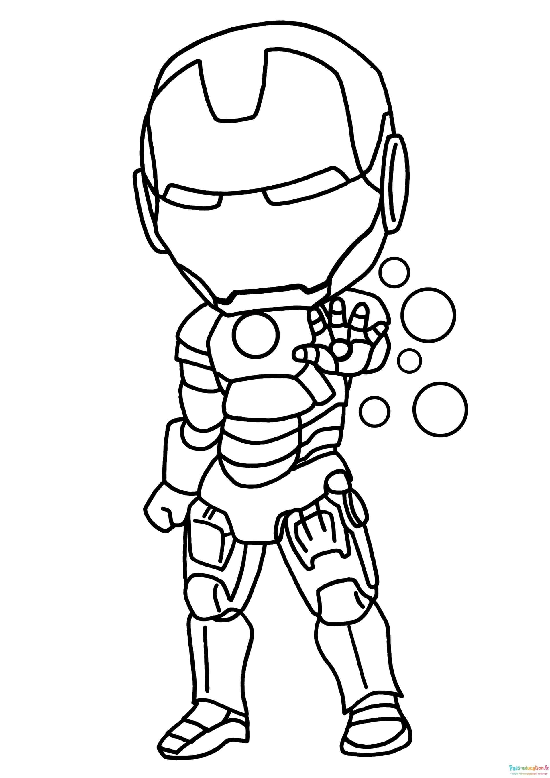 Dessin Iron Man en action gratuit à imprimer