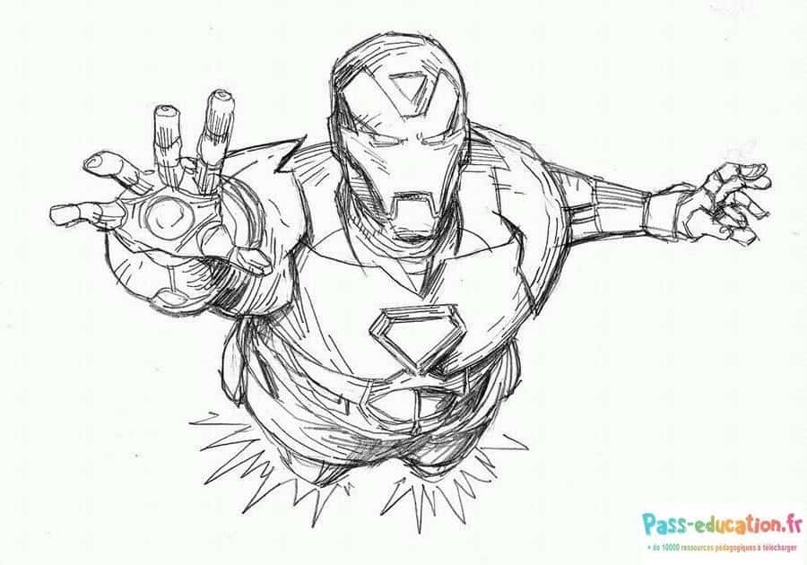 Dessin Iron Man gratuit à imprimer