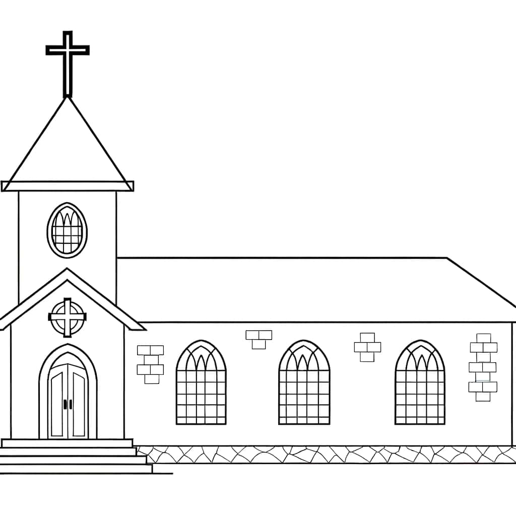 Église Catholique dessin gratuit à imprimer