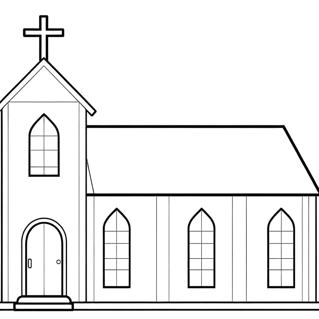 Église chrétienne dessin gratuit à imprimer