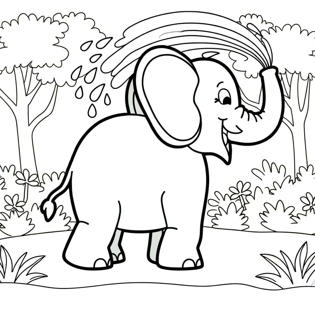 Elephant sous l'arbre