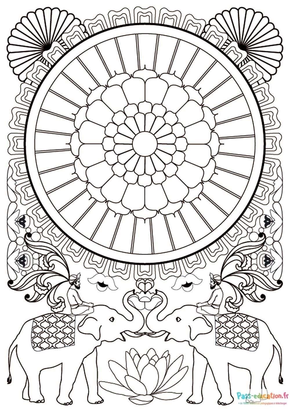 Éléphants et mandalas