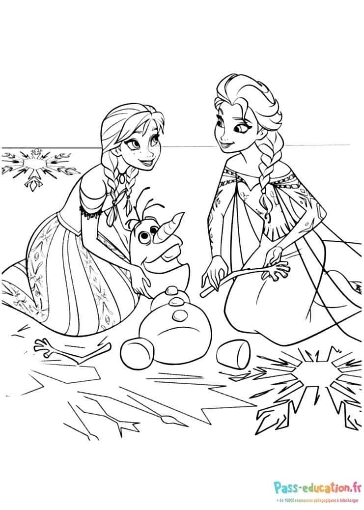 Elsa, Anna et Olaf