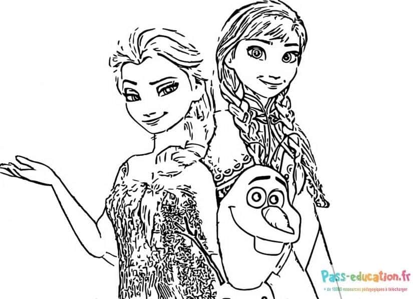 Elsa, Anna et Olaf