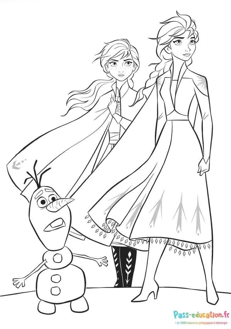 Elsa, Anna et Olaf