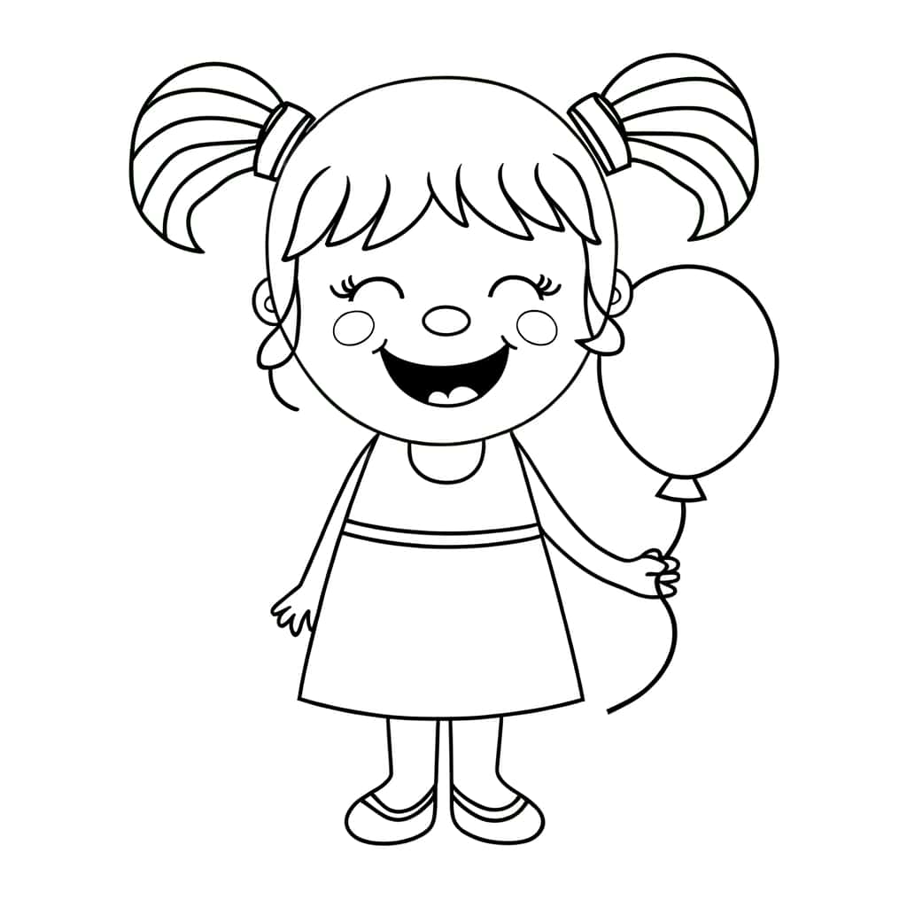 Fille joyeuse avec ballon