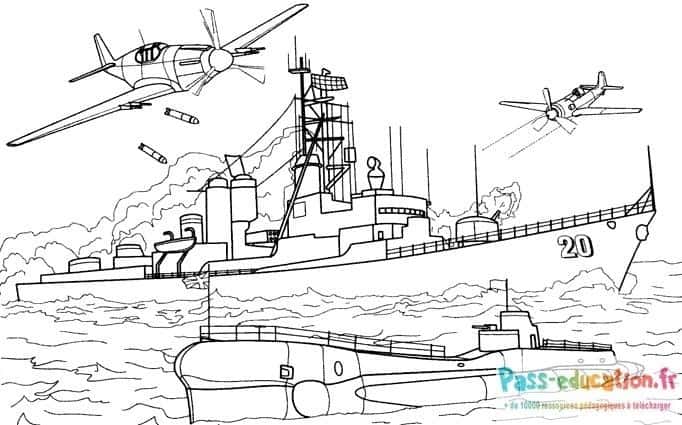 Navires et avions militaires