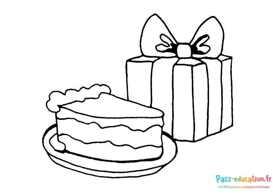 Gâteau et cadeau